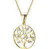 Apart Zawieszka z żółtego złota z diamentami - drzewko - 0,01 ct - próba 375< Zawieszki