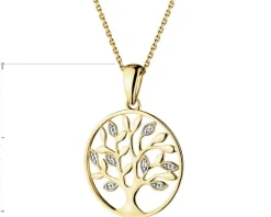 Apart Zawieszka z żółtego złota z diamentami - drzewko - 0,01 ct - próba 375< Zawieszki