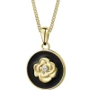 Apart Zawieszka z żółtego złota z diamentem i emalią - kwiat - 0,004 ct - próba 375< Zawieszki