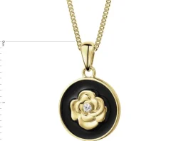 Apart Zawieszka z żółtego złota z diamentem i emalią - kwiat - 0,004 ct - próba 375< Zawieszki