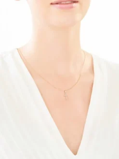 Apart Zawieszka z żółtego złota z diamentami - krzyż - 0,05 ct - próba 585< Zawieszki