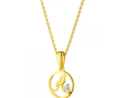 Apart Zawieszka z żółtego złota z diamentem - litera A - 0,003 ct - próba 585< Zawieszki