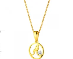 Apart Zawieszka z żółtego złota z diamentem - litera A - 0,003 ct - próba 585< Zawieszki