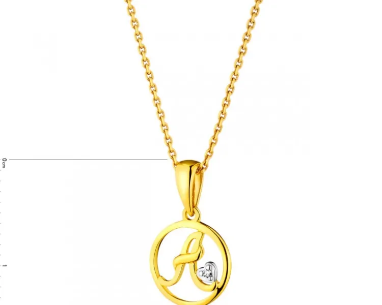 Apart Zawieszka z żółtego złota z diamentem - litera A - 0,003 ct - próba 585< Zawieszki