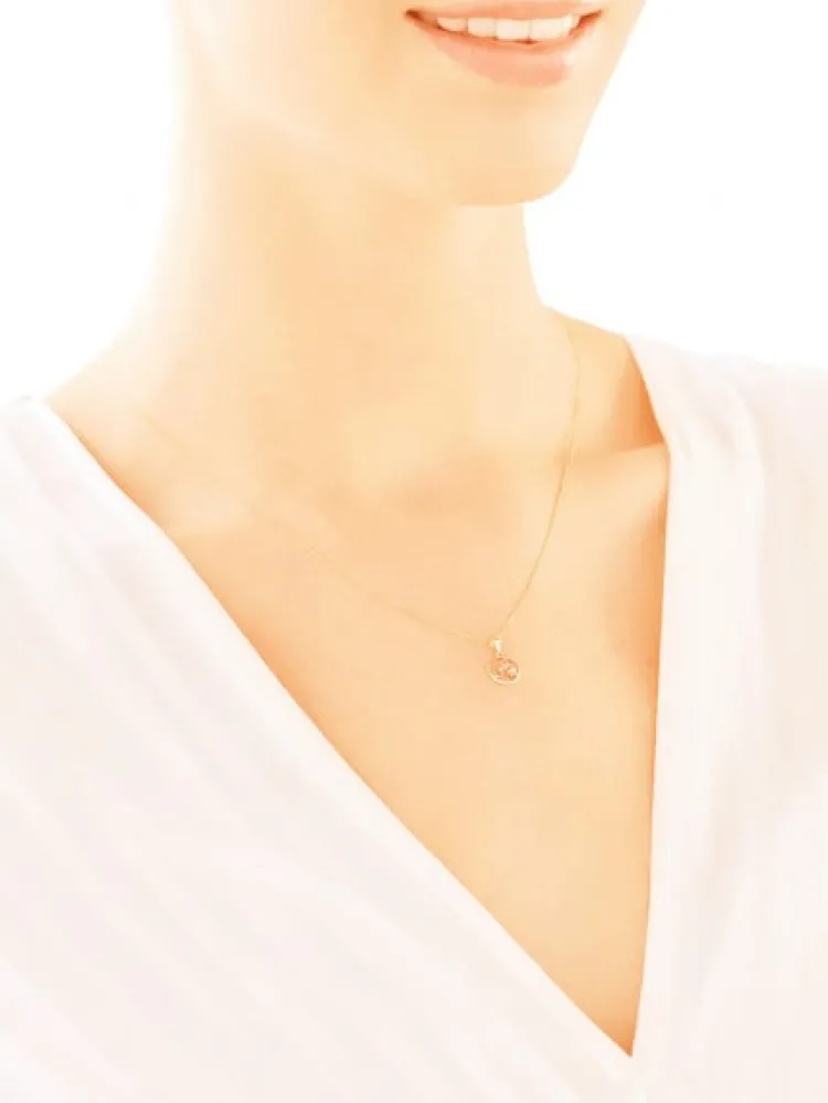 Apart Zawieszka z żółtego złota z diamentem - litera A - 0,003 ct - próba 585< Zawieszki