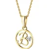 Apart Zawieszka z żółtego złota z diamentem - litera B - 0,003 ct - próba 585