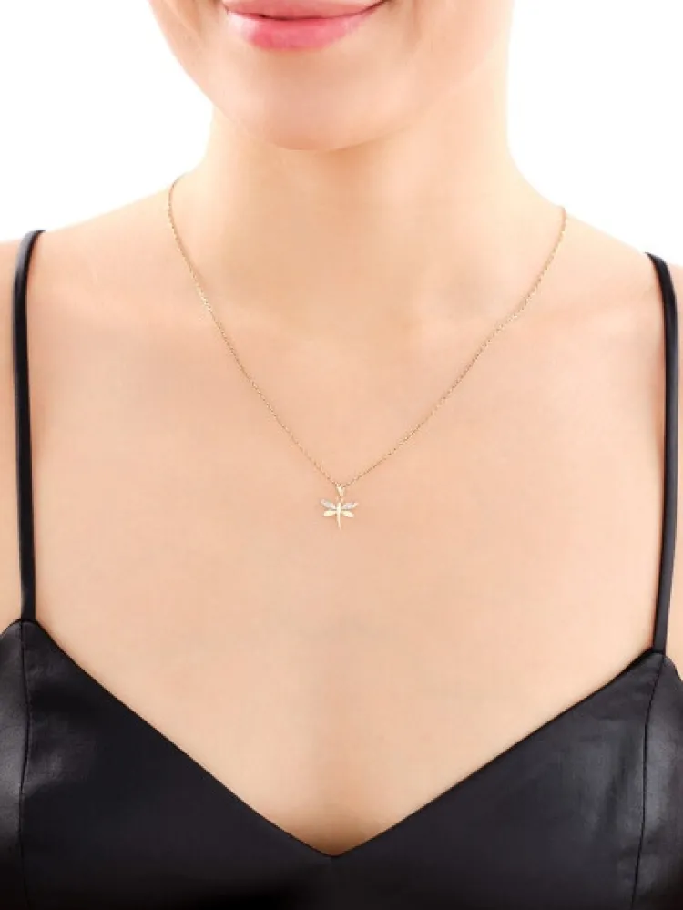 Apart Zawieszka z żółtego złota z diamentami - ważka - 0,01 ct - próba 375< Zawieszki
