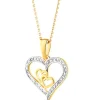 Apart Zawieszka z żółtego złota z diamentami - serca - 0,01 ct - próba 585< Zawieszki