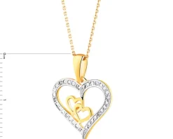 Apart Zawieszka z żółtego złota z diamentami - serca - 0,01 ct - próba 585< Zawieszki