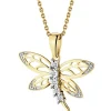 Apart Zawieszka z żółtego złota z diamentami - ważka - 0,01 ct - próba 375< Zawieszki