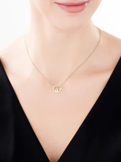 Apart Zawieszka z żółtego złota z diamentami - koty, serce - 0,02 ct - próba 375< Zawieszki