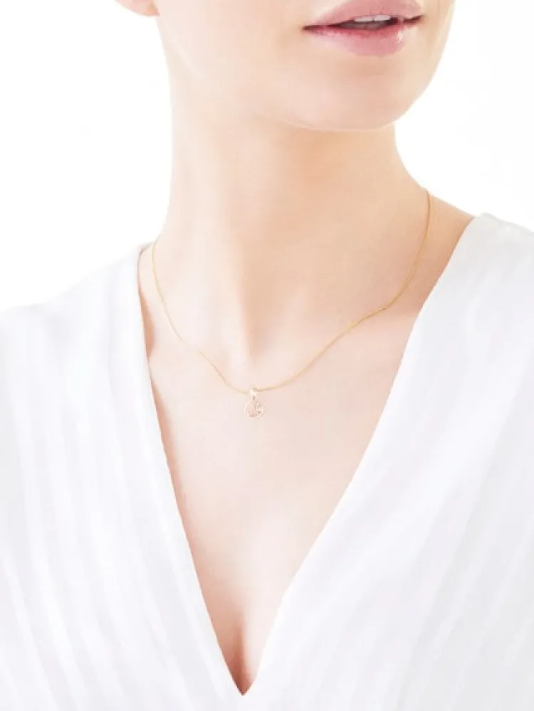 Online Apart Zawieszka z żółtego złota z diamentem - litera N - 0,003 ct - próba 585