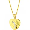 Apart Zawieszka z żółtego złota z diamentami - medalik Matka Boska, serce - 0,006 ct - próba 375< Zawieszki
