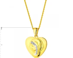Apart Zawieszka z żółtego złota z diamentami - medalik Matka Boska, serce - 0,006 ct - próba 375< Zawieszki