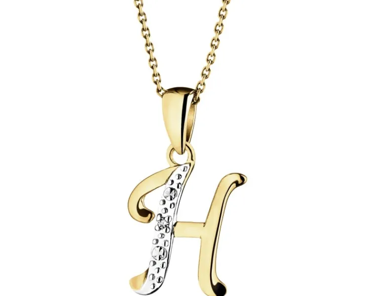 Apart Zawieszka z żółtego złota z diamentem - litera H - 0,003 ct - próba 375< Zawieszki
