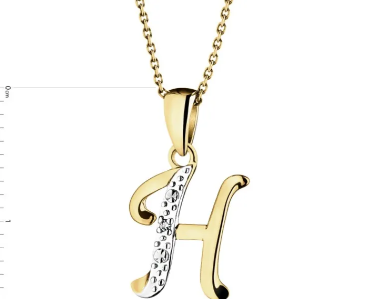 Apart Zawieszka z żółtego złota z diamentem - litera H - 0,003 ct - próba 375< Zawieszki