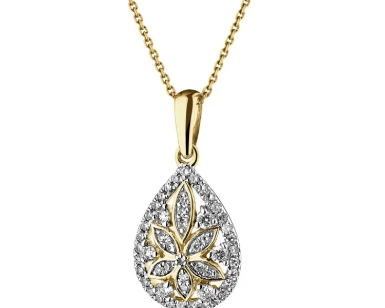 Apart Zawieszka z żółtego złota z diamentami - 0,22 ct - próba 585< Zawieszki