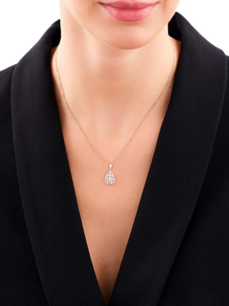 Apart Zawieszka z żółtego złota z diamentami - 0,22 ct - próba 585< Zawieszki
