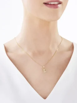 Apart Zawieszka z żółtego złota z diamentem - medalik Matka Boska - 0,004 ct - próba 375< Zawieszki