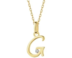 Discount Apart Zawieszka z żółtego złota z diamentem - litera G - 0,003 ct - próba 375