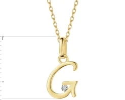 Discount Apart Zawieszka z żółtego złota z diamentem - litera G - 0,003 ct - próba 375