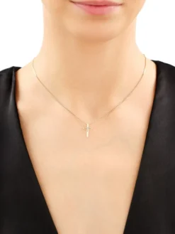 Apart Zawieszka z żółtego złota z diamentem - krzyż - 0,004 ct - próba 585< Wszystkie