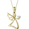 Apart Zawieszka z żółtego złota z diamentem - aniołek, serce - 0,003 ct - próba 375< Zawieszki