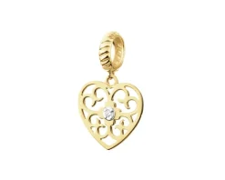 Apart Złota zawieszka beads z brylantem - serce - 0,008 ct - próba 375< Beads