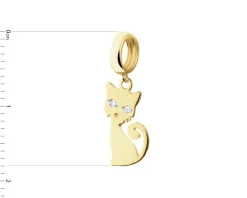 Hot Apart Złota zawieszka beads z diamentami - kot - 0,01 ct - próba 375