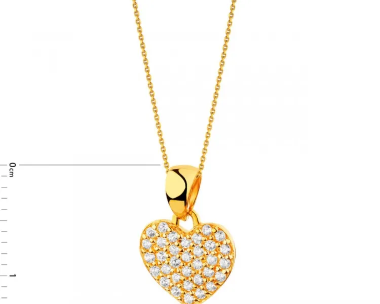 Apart Złota zawieszka z cyrkoniami - serce< Zawieszki