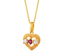 Hot Apart Złota zawieszka z cyrkoniami - serce