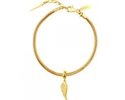 Clearance Apart Złota zawieszka z cyrkoniami beads - skrzydło