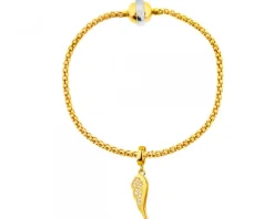 Clearance Apart Złota zawieszka z cyrkoniami beads - skrzydło