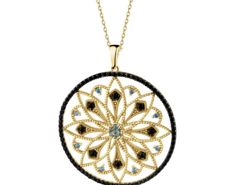 Hot Apart Złota zawieszka z cyrkoniami - rozeta