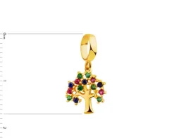 Best Apart Złota zawieszka z cyrkoniami beads - drzewko
