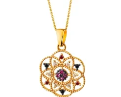 Outlet Apart Złota zawieszka z cyrkoniami - rozeta