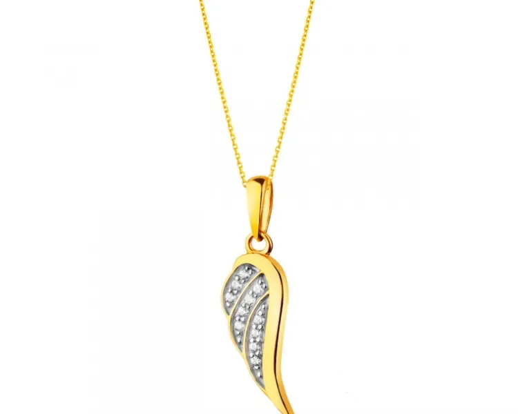 Apart Złota zawieszka z cyrkoniami - skrzydło< Zawieszki