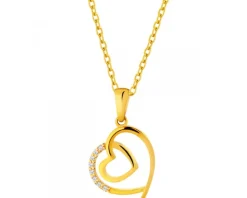 Online Apart Złota zawieszka z cyrkoniami -  serca