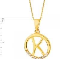 Outlet Apart Złota zawieszka z cyrkoniami - Litera K