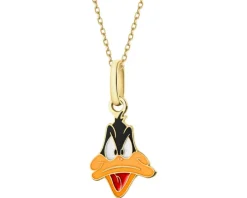New Apart Złota zawieszka z emalią - Looney Tunes,  Duffy Duck, Warner Bros. Discovery