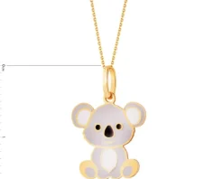 Discount Apart Złota zawieszka z emalią - miś koala