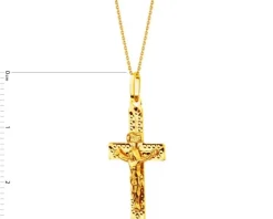 Online Apart Złota zawieszka z wizerunkiem Chrystusa - krzyż