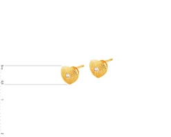 New Apart Złote kolczyki z cyrkoniami - serca