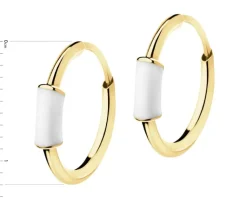 Apart Złote kolczyki z emalią - koła< Wszystkie