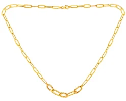 Apart Złoty naszyjnik - paper clip< Naszyjniki