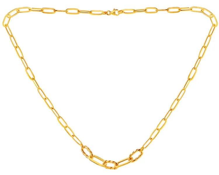 Apart Złoty naszyjnik - paper clip< Naszyjniki