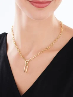 Apart Złoty naszyjnik - paper clip< Naszyjniki