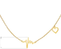 Apart Złoty naszyjnik - serce, EKG serca< Naszyjniki
