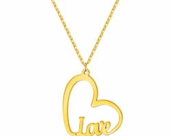 Clearance Apart Złoty naszyjnik - serce, love