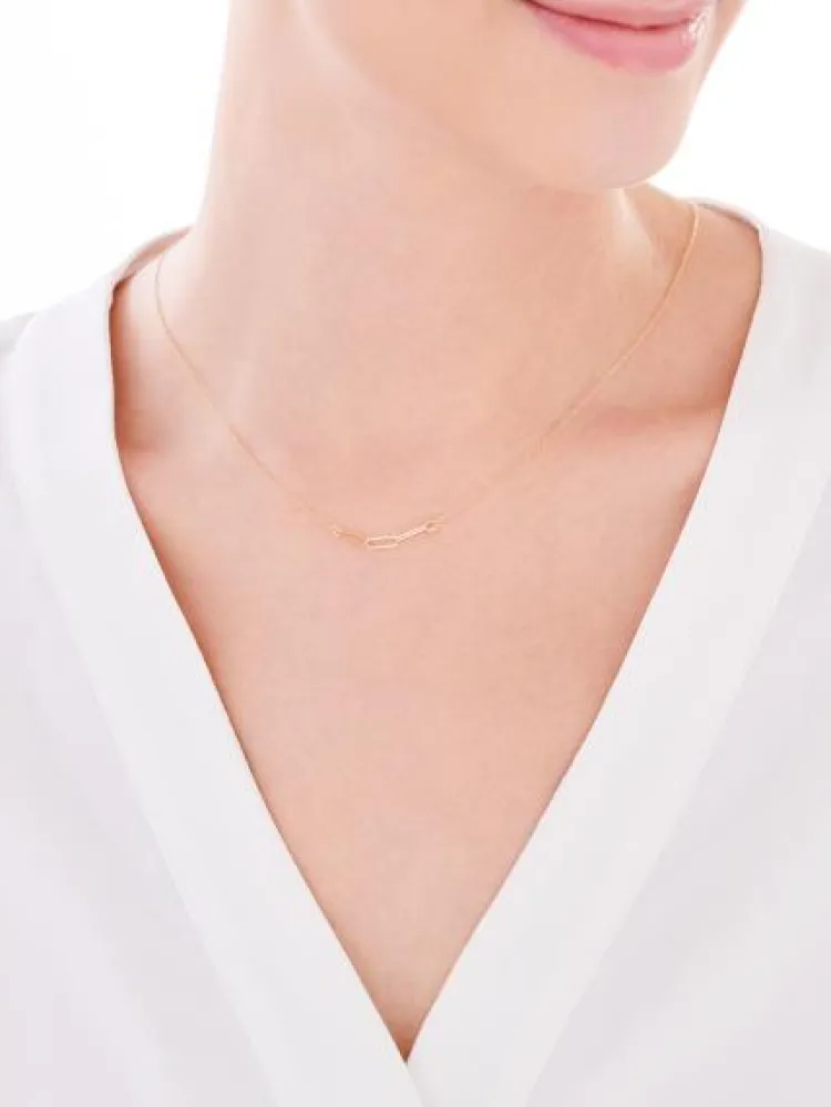 Apart Złoty naszyjnik, ankier - paper clip< Naszyjniki